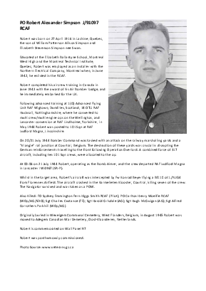 A preview of a PDF biography for Simpson, Robert Alexander